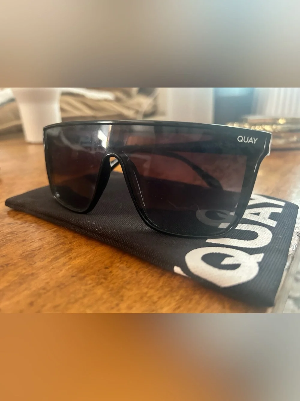 Quay Australia Nightfall Black Gradient Shield Sunglasses